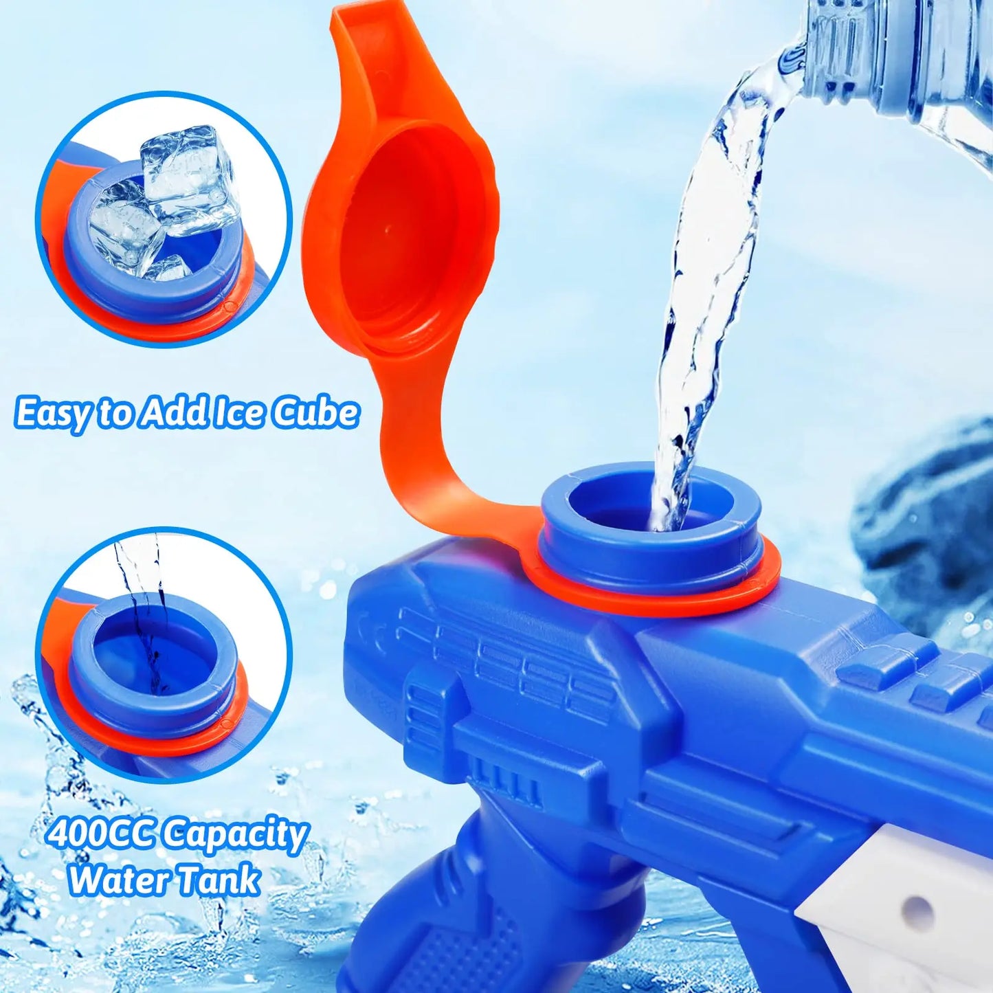 EZ 600cc High Capacity Water Gun for Kids Adults Long Range Watergun Summer Water Blaster Toy Super Soaker for Swimming Pool Beach