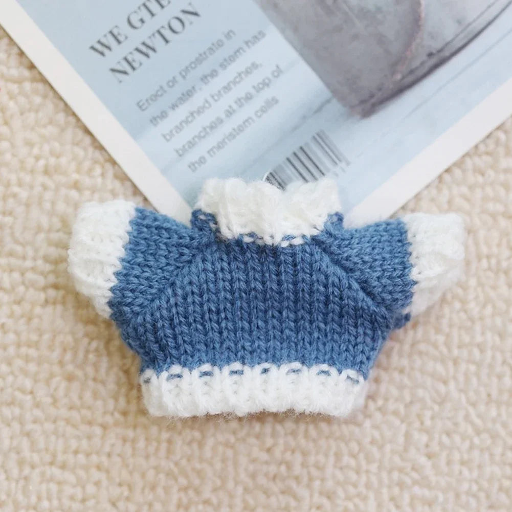 EZ Mini Doll'S Clothes Outfit Accessories For Labubu for Elf doll Knitted Christmas Love twisted solid Santa sweater Clothing