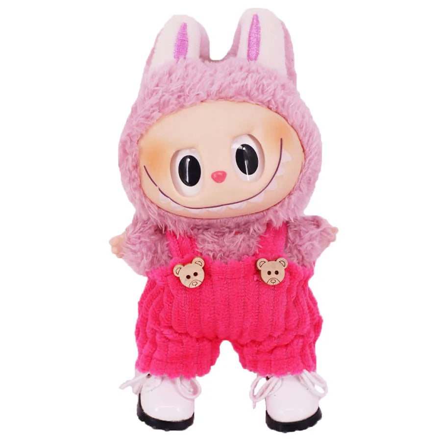 EZ Doll Pants+Doll Shoes For labubu 17cm Plush Doll Clothes Accessories Girl's Toys Birthday Present