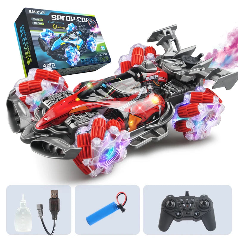 EZ Colorful lights spray stunt racing 4WD shift 2.4G wireless gesture induction racing race remote control toy car