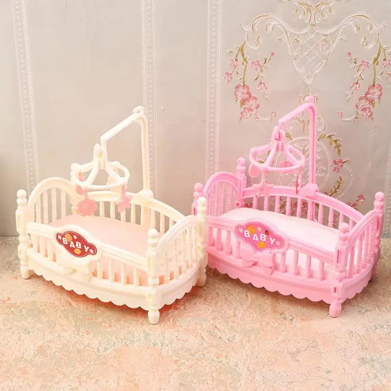 EZ New Stock Mini Labubu Doll Bed Model Dollhouse Bedroom Furniture 1/12 Dollhouse Simulation Dolls House Accessories