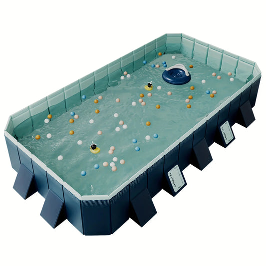 EZ Non-Inflatable Swimming Pool, Foldable Outdoor Large Swimming Pool, Family Pool,Summer Water Party for Outdoor, Garden, Backyard