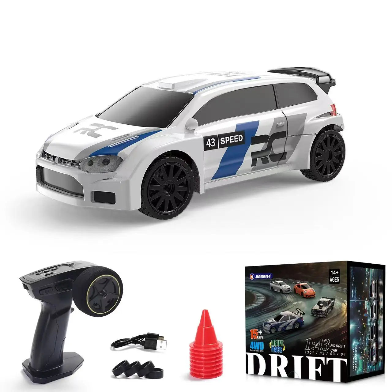 EZ 1/43 RC Car 2.4G Mini remote Control Racing Drift Car RTR 4WD Off-road High Speed Vehicle Model Toys for Kids Adults Mini Gifts