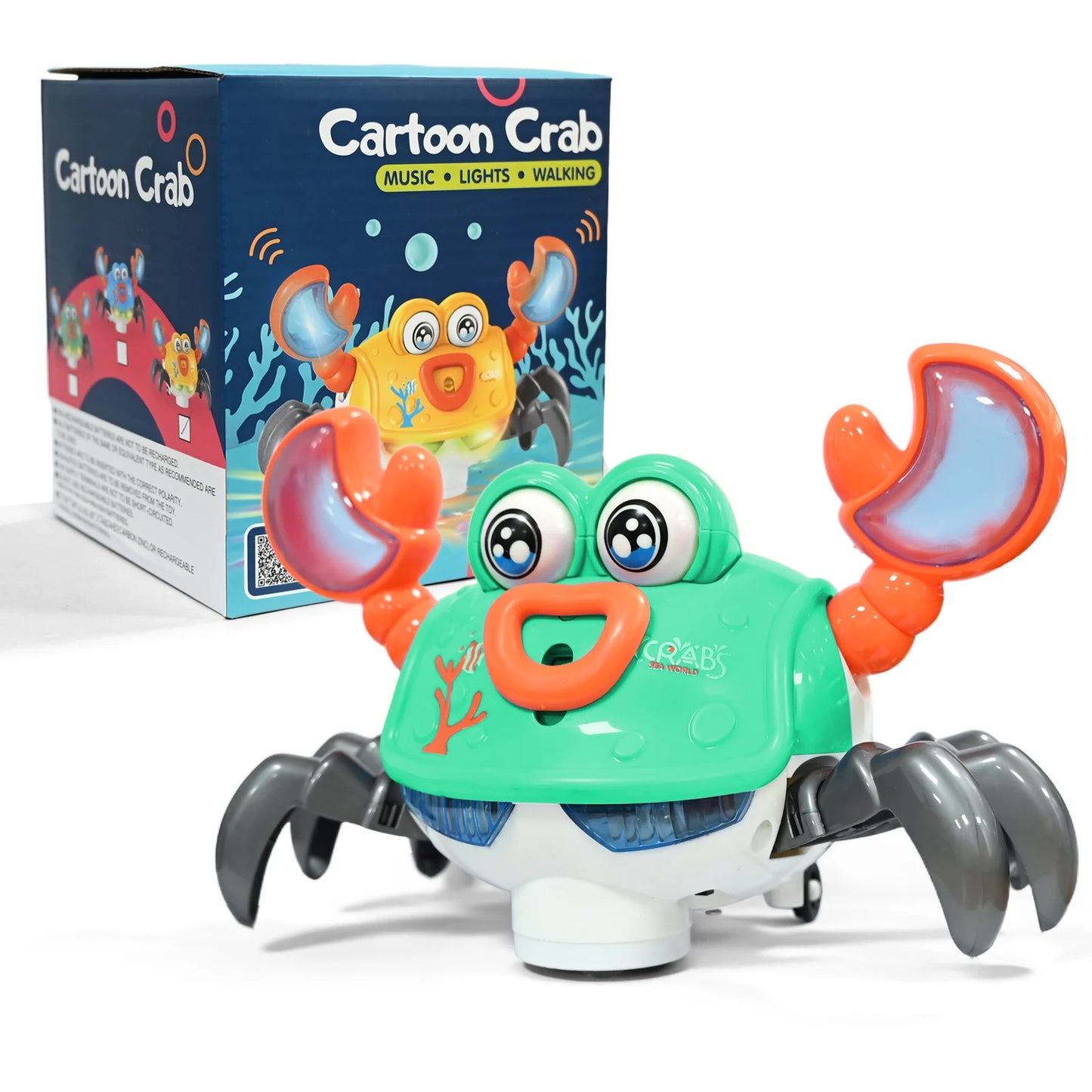 EZ NEW Crawling Crab Toy with Light and Music Auto Obstacle Avoidance Electronic Pet Interactive Toy For Baby Walking Crab Gifts