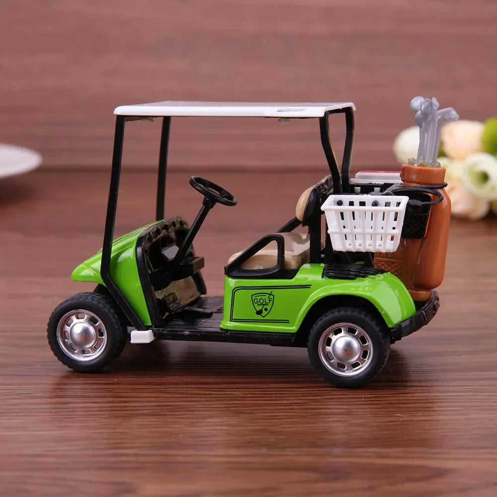 EZ 1/36 Golf Model Car Mini Pullback Action Golf Cart Model Kids Toy Easy Operation with Light Music Safe for Children Holiday Gift