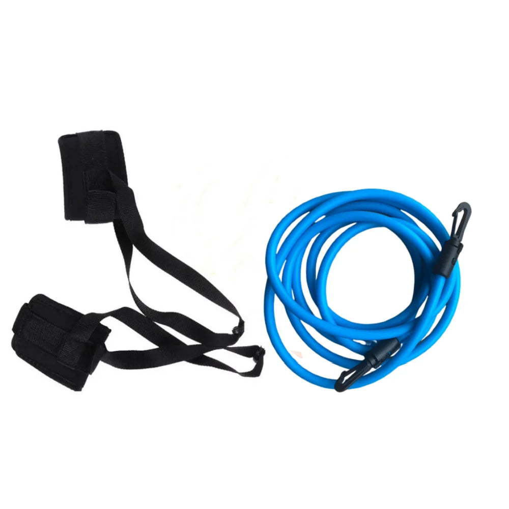 EZ Adjustable Swim Training Resistance Elastic Belt Swimming Pool Exerciser Safety Rope Latex Tubes Swimming Training Rope