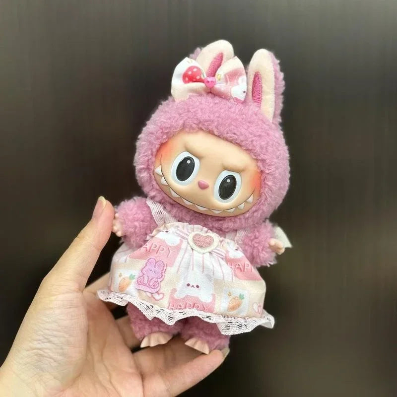 EZ Mini Plush Doll'S Clothes Outfit Accessories For Korea Kpop Exo 15-17cm Labubu Idol Overalls set Clothing Gift