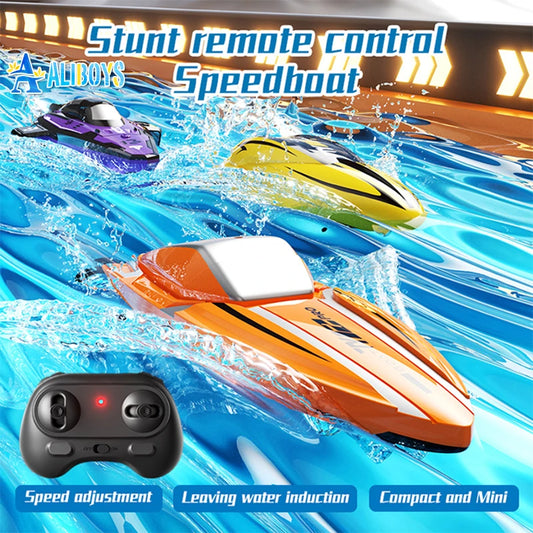 EZ RC Racing Speedboat 2.4G Mini Remote Control Stunt Boat Electric Radio Control Ship Double Motor Waterproof Toy Children's Gift