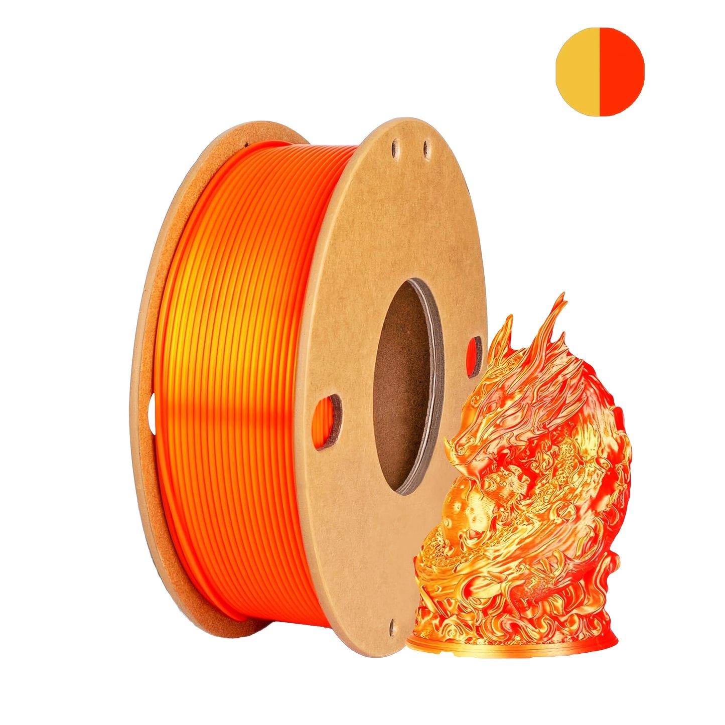 EZ Three color PLA silk filament 250g per roll net weight, suitable for FDM 3D printers, 1.75mm silk PLA 3D printing material.
