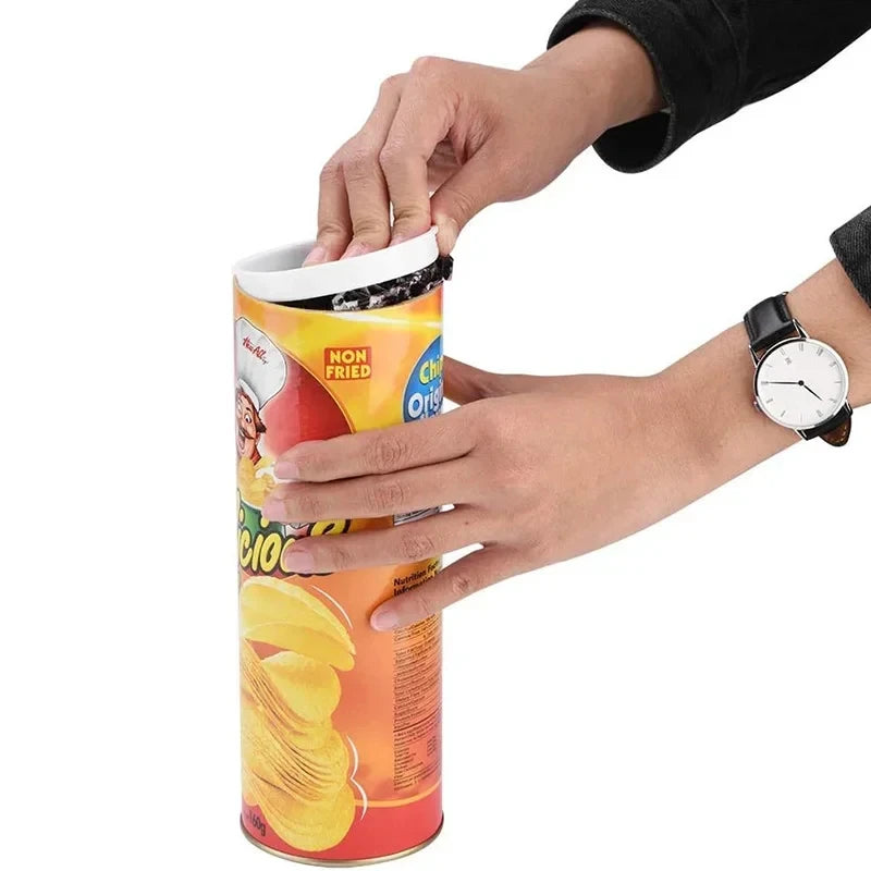 EZ The Potato Chip Snake Can Jump Stage Magic Tricks Spring Snake Toy April Fool Day Halloween Party Jokes in A Can Gag Gift Prank
