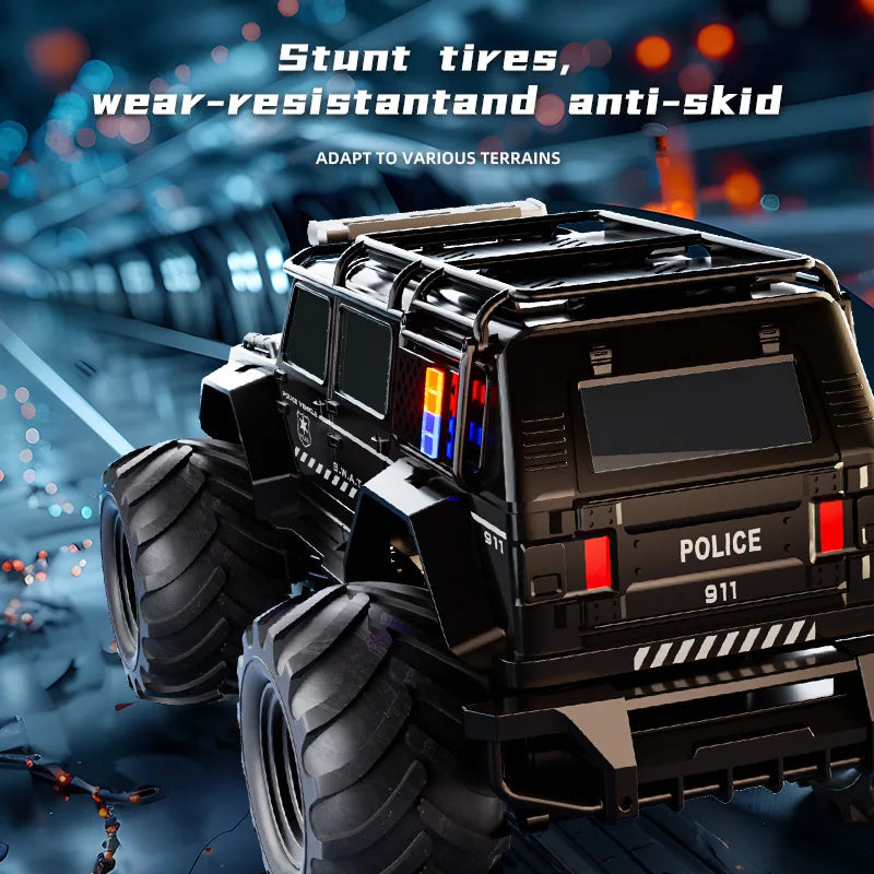EZ Remote Controlled Car Amphibious Stunt Vehicle Police Car Climbing Vehicle Four-wheel Drive Off-road Vehicle Beach Toy