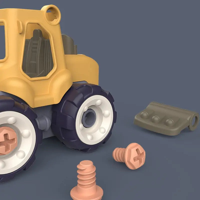 EZ Children Kid Disassembly DIY Nut Assembly Engineering Vehicle Excavator Free Screwdriver