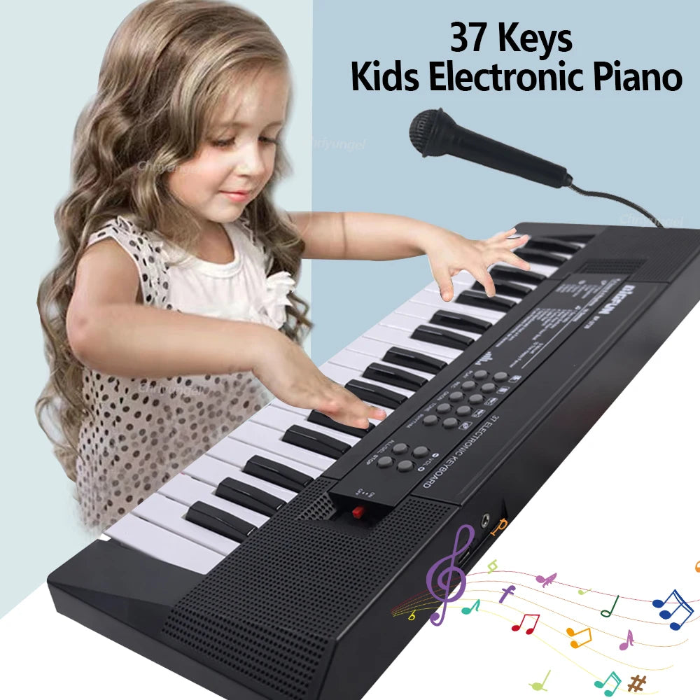 EZ 37 Keys Kids Electronic Piano with Microphone Educational Toys Musical Instrument for Kids Toddlers Boys Girls Birthday Gift
