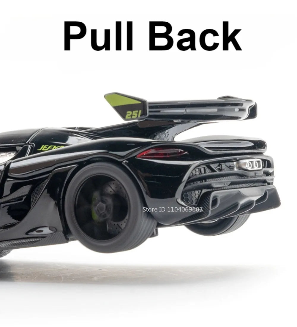 EZ Scale 1:32 KNSG Jesko Car Model Toy Alloy Body Rubber Tires Diecast Supercar Models Doors Opened Sound Light Kids Toys Gifts
