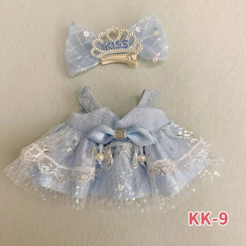 EZ 20cm Plush Doll'S Clothes Outfit Accessories For Korea Kpop Exo Labubu Idol Dolls Lolita set cute little princess skirt Clothing