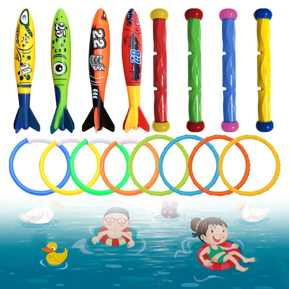 EZ 4Pcs Summer Pool Diving Toys Multicolor Underwater Diving Toys Creative Throwing Dive Water Toy Swimming Pool Accessories