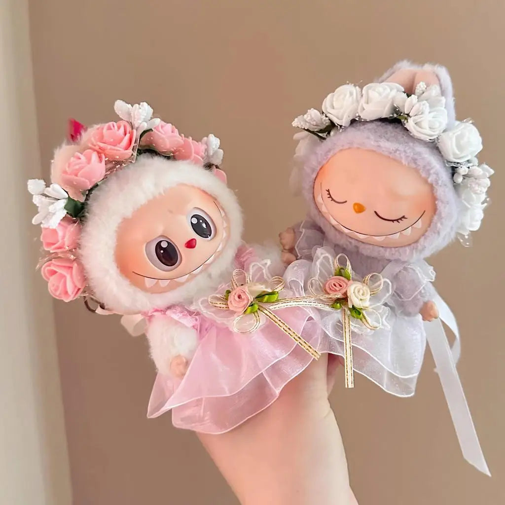 EZ Mini Doll'S Clothes Outfit Accessories For 15-17cm Ropa Labubu and 10cm cotton doll Princess style strap skirt Clothing