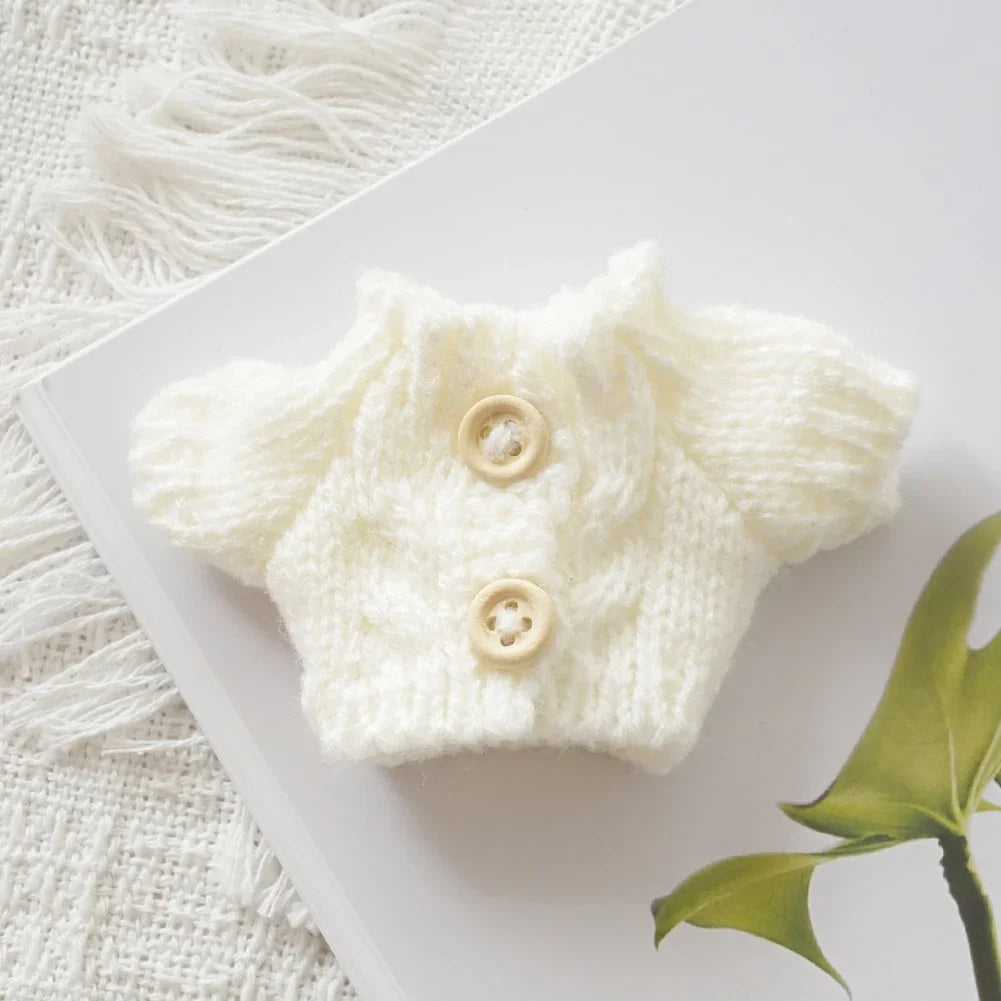 EZ Mini Doll'S Clothes Outfit Accessories For Labubu for Elf doll Knitted Christmas Love twisted solid Santa sweater Clothing