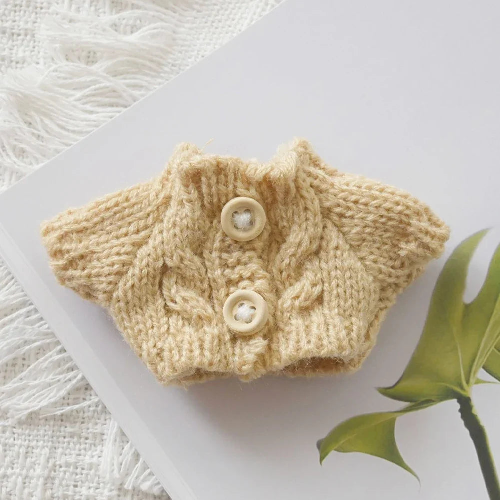 EZ Mini Doll'S Clothes Outfit Accessories For Labubu for Elf doll Knitted Christmas Love twisted solid Santa sweater Clothing