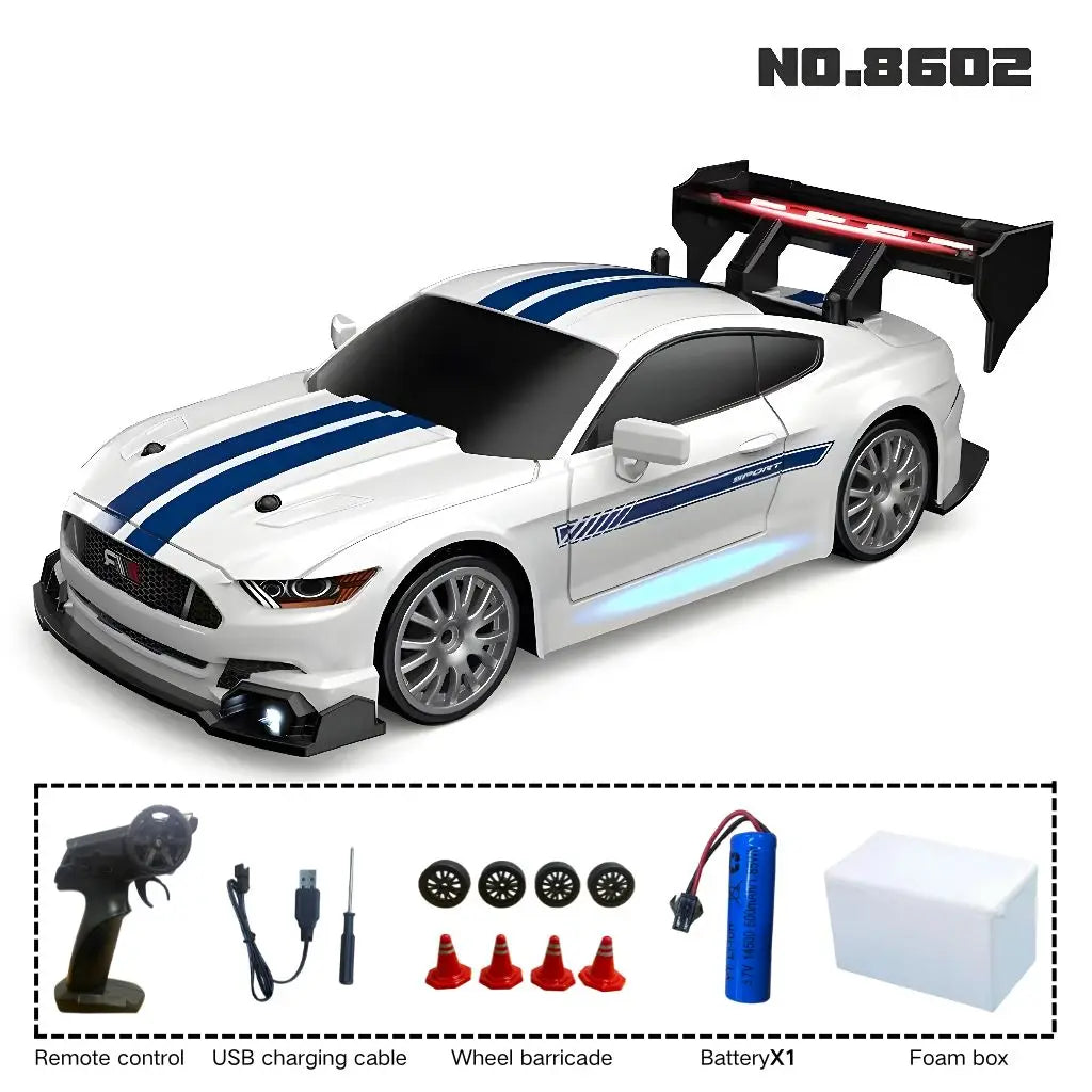 EZ New 1:24 RC drift vehicle, Mustang 4WD cars, racing car with remote control, gift, competition racing car, children's toy