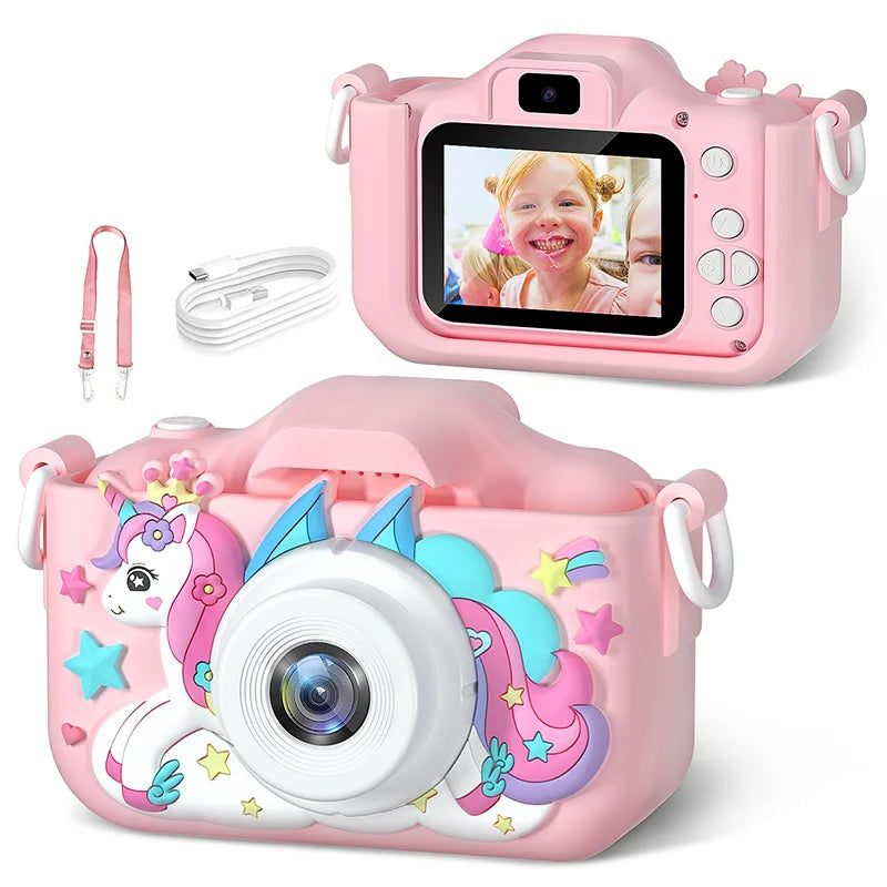 EZ Children Camera 1080P HD Toddler Digital Video Camera 2.0-inch Kids Camera with Silicone Cases Toys for Christmas Birthday Gifts