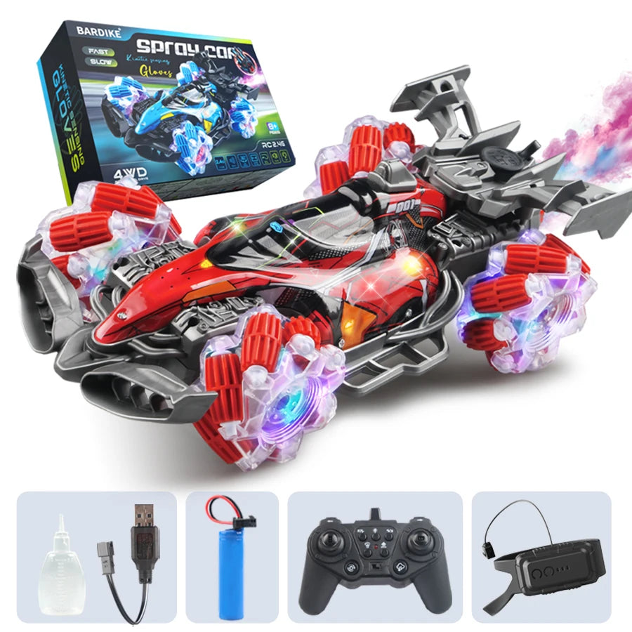 EZ Colorful lights spray stunt racing 4WD shift 2.4G wireless gesture induction racing race remote control toy car