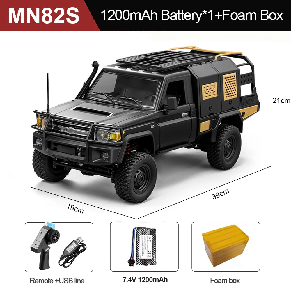 EZ MN82S RC Crawler 1/12 Full Scale LC79 RC Pickup Short Truck 4WD Remote Control Climbing Off-road Car Toys for Kids Adults Gifts