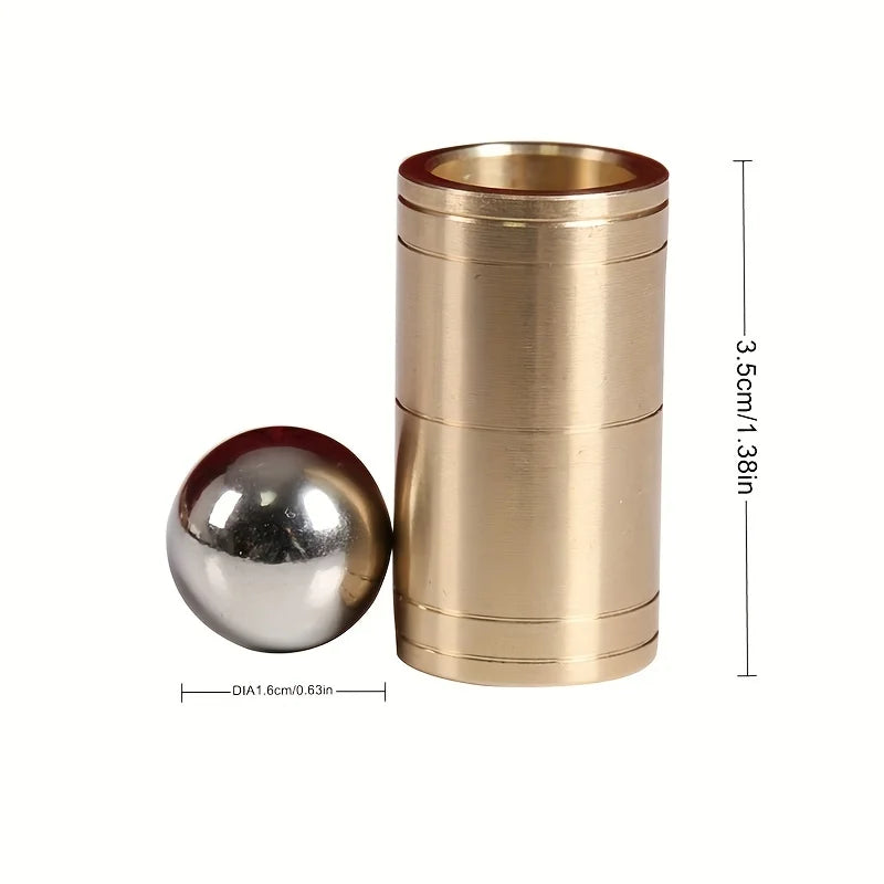 EZ Ball & Tube Mystery (Brass) Close up Magic Tricks Illusions Gimmick Fun Magic Balls Rises Falls Stage Magic Magician Toys