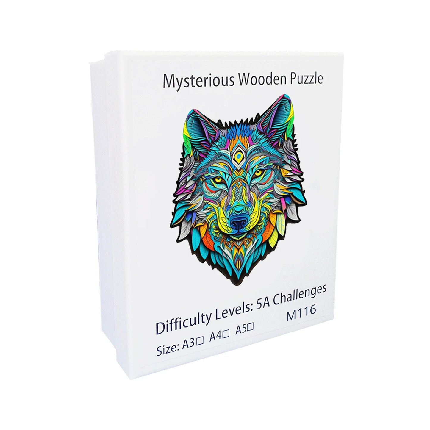 EZ Wolf Pattern Wooden Puzzle, Irregular Animal Shapes, Educational Toys, Best Holiday Birthday Gift