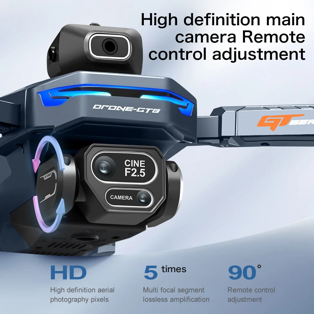 EZ GT8 Drone 8K HD Dual Cameras FPV 5G WiFi GPS Brushless Motor Intelligen Obstacle Avoidance Foldable Quadcopter Toy Gift RC 3000M