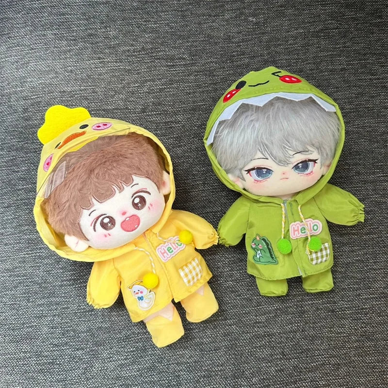 EZ Mini Doll'S Clothes Outfit Accessories For Ropa Labubu Idol doll Raincoat short rain boots rain shoes Clothing Gift