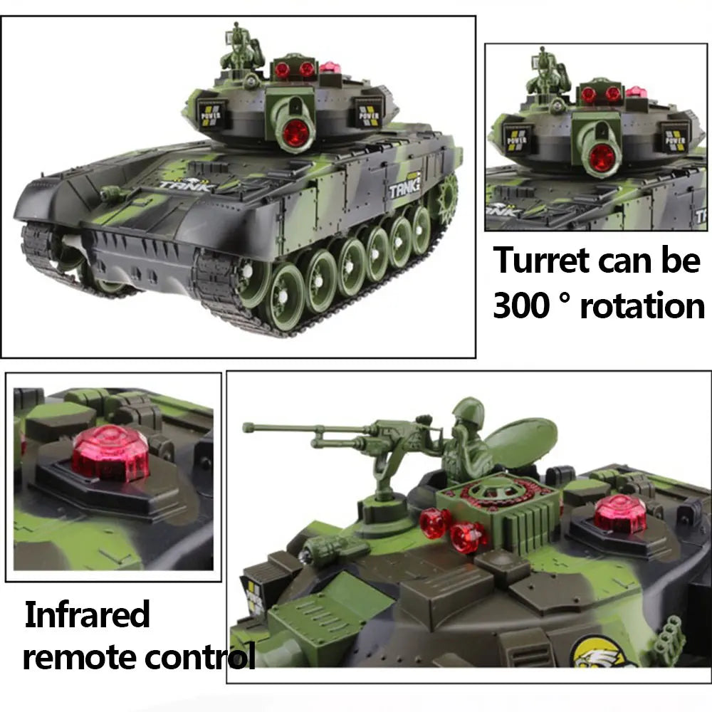 EZ 55/44/33CM Rc Tank Military War Tanks Electric Car Remote Control Simulation Shooting Radio-Controlled Crawler Toys for Boys