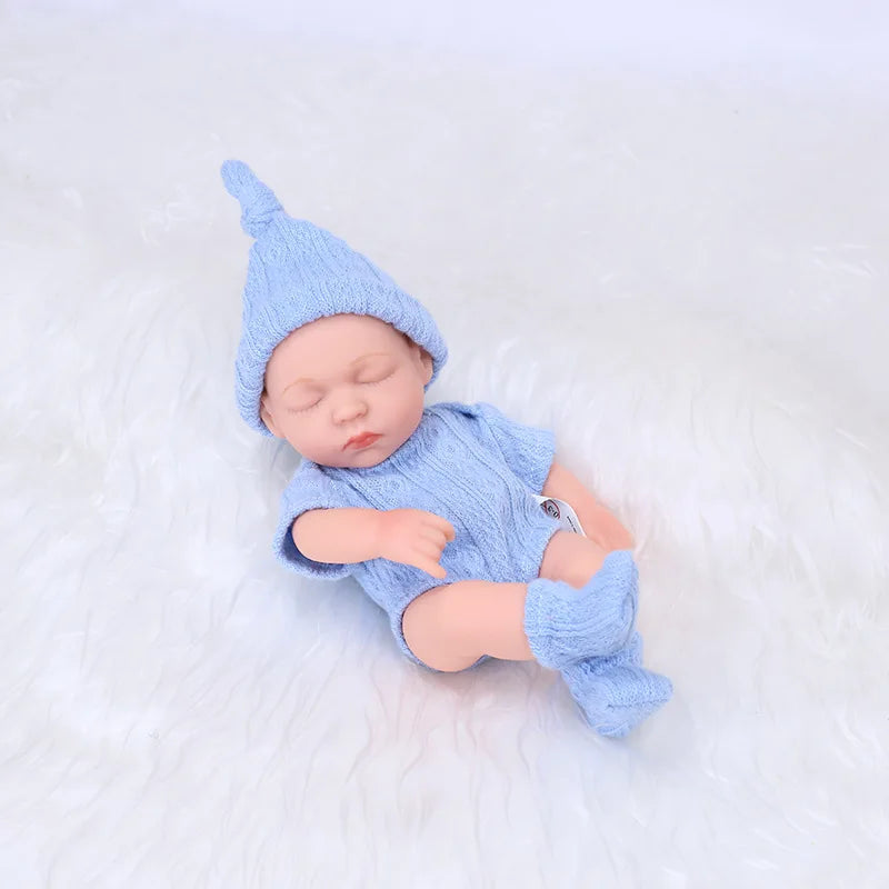 EZ New Soft Vinyl Reborn Dolls 20cm Baby Reborn Toys Waterproof Vinyl Bebe Doll Cute Mini Reborn Baby Doll For Girls Birthday Gift