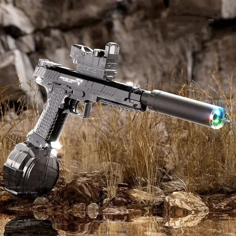 EZ Automatic Desert Eagle Water Gun Toys Electric Shooting Flashing Lights Battle Water Pistol Spray Outdoor Pool Toys for Boy Gift