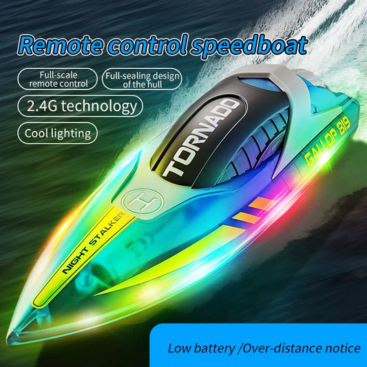EZ HJ819 RC Boat 2.4Ghz 15km/h High-Speed Remote Control Racing Ship Water Speed Boat Children Model Toy