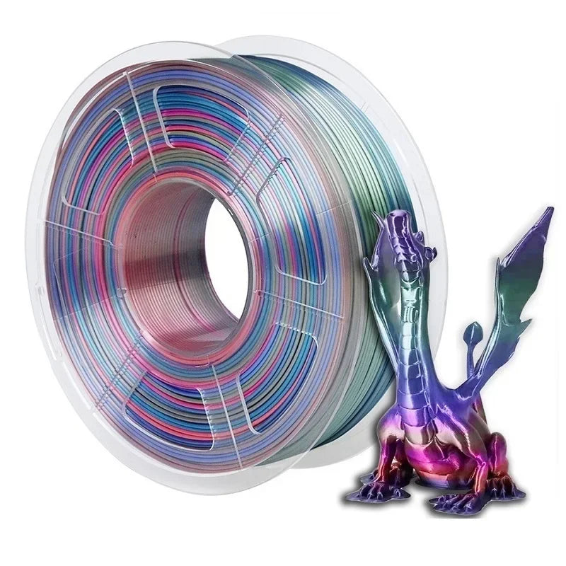 EZ 3D Printer Filament Rainbow Silk PLA 1.75mm Dual/Triple Gradient Extrudeuse Filament 3D Printing Material 250/200g
