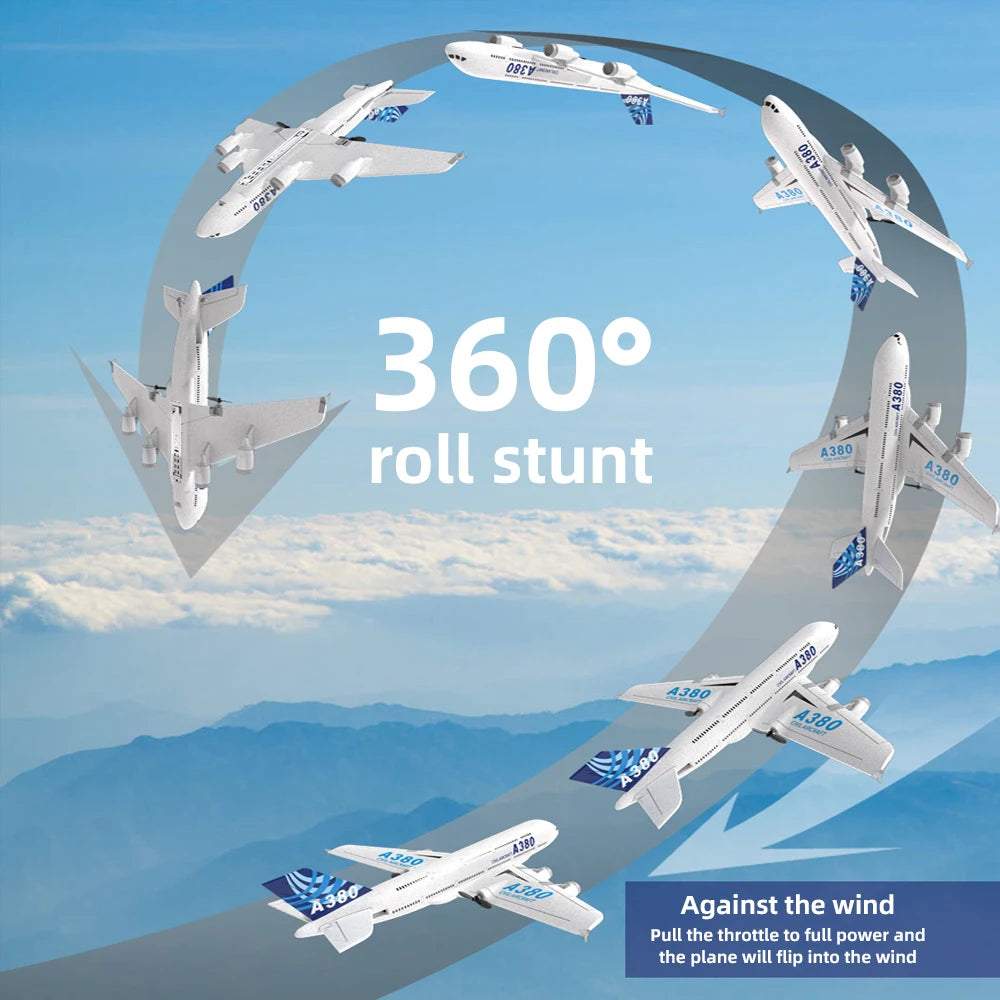 EZ A380 Airplane Airbus RC Airplane Foam Toys 2.4G Glide Fixed Wing RTF Plane Outdoor Toys Drone Modle Easy Fly Children Gift