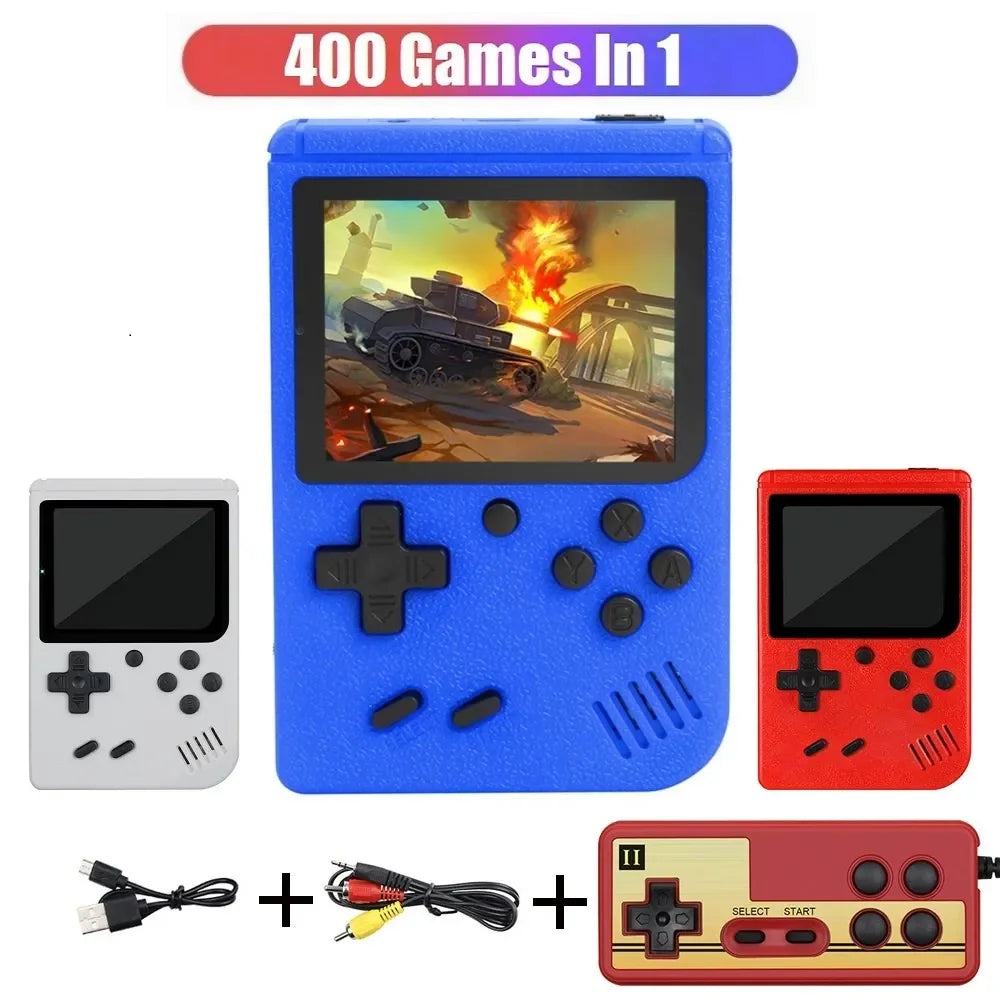 EZ Classic Retro Video Pocket Games Console Lcd Screen Built-in 400 Handheld Portable Mini Game Player for Boy Christmas Gift