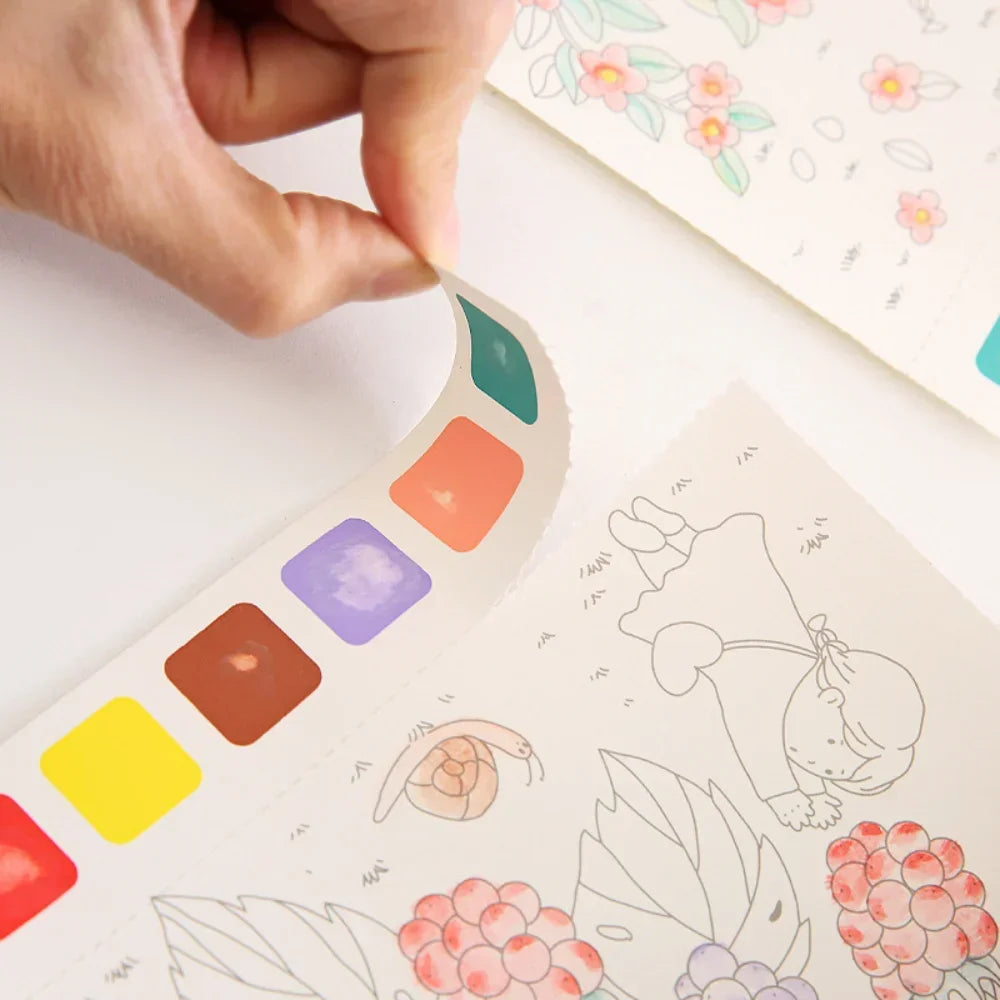 EZ 20Sheets Creative Watercolor Painting Book for Kids Fairy Tale Animal Flowers Gouache Graffiti Drawing Picture Children DIY Toys