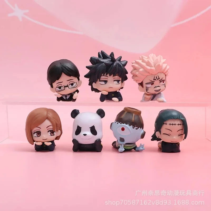 EZ Anime Jujutsu Kaisen Figure Q Version Satoru Gojo Itadori Yuji Fushiguro Megumi Kugisaki Model Car Decora Blind Box Gift Toy