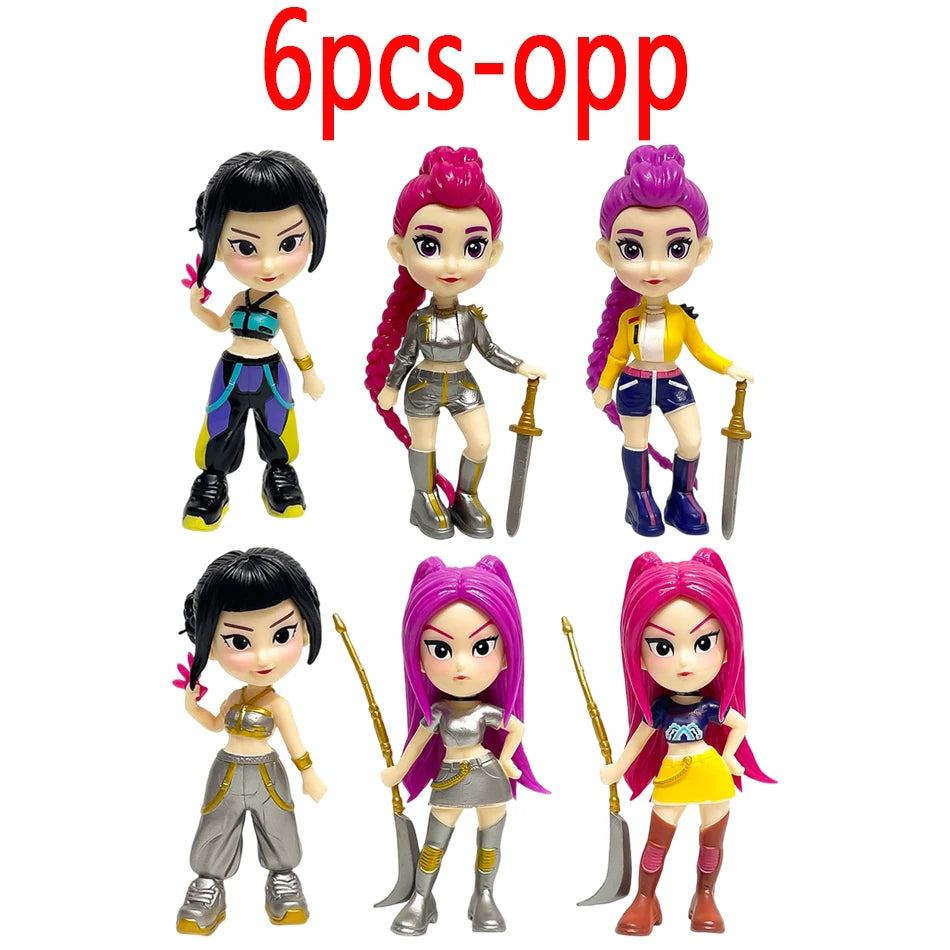 EZ 1-6pcs Kpop Devil Hunter Blind Box Disassembly Fun Blind Bag Small statue Peripheral Desktop decoration fans gift ﻿