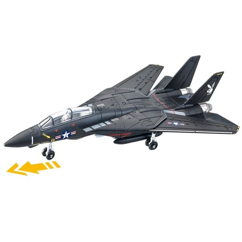 EZ 1:72 Creative Military Series Building Blocks New Black F14 Panda Multi Purpose Supersonic Fighter Model Toys For Kids Xmas Gift