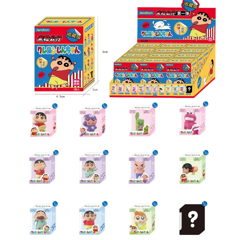 EZ Crayon Shin-Chan Anime Figures Creative Peripheral Dinosaur Diary Baby Rice Grains Doll Model Blind Boxs Toys Children's Gifts