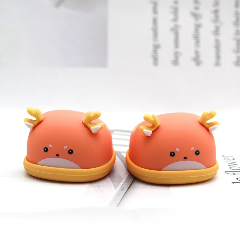 EZ Cartoon Rubber Slippers for Mini Labubu 17cm Vinyl Dolls Macaron Style