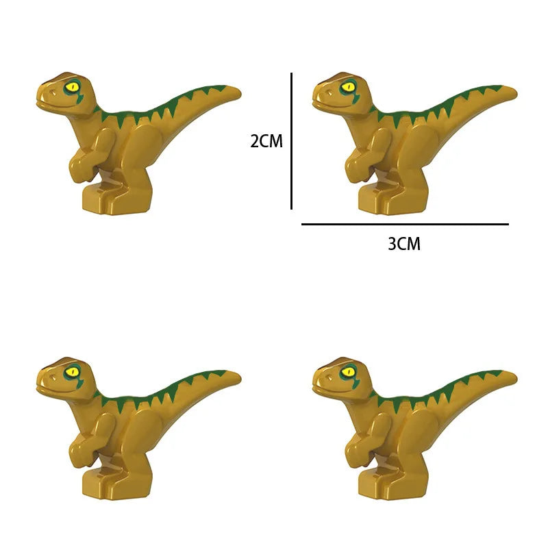EZ Dinosaur World Chase Tyrannosaurus Rex Spinosaurus StegosaurusColor Baby Building Blocks Accessories Toys for children gift