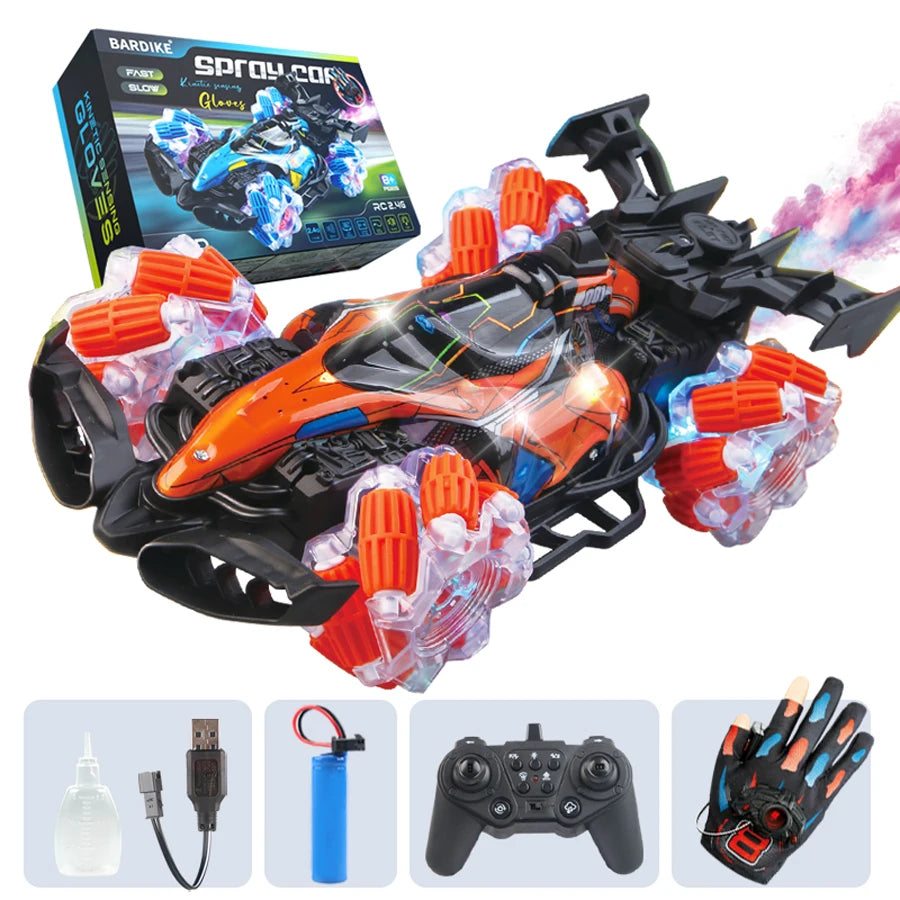 EZ Colorful lights spray stunt racing 4WD shift 2.4G wireless gesture induction racing race remote control toy car