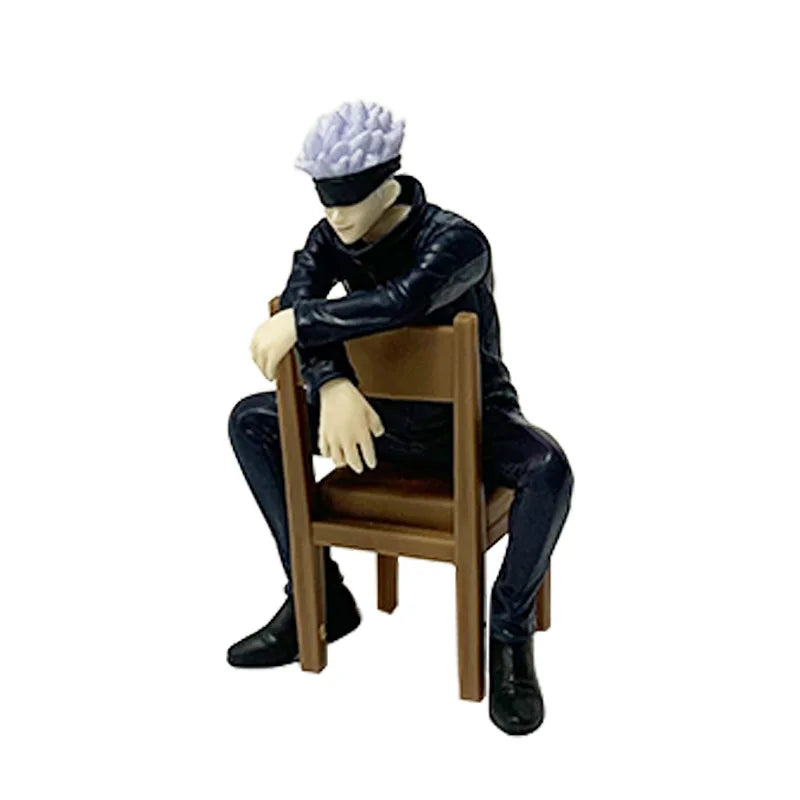 EZ 11CM Gojo Satoru Anime Jujutsu Kaisen Figure Satoru Gojo Rest Time Sitting Position Comes With Stool Gift Toy Action Figure PVC