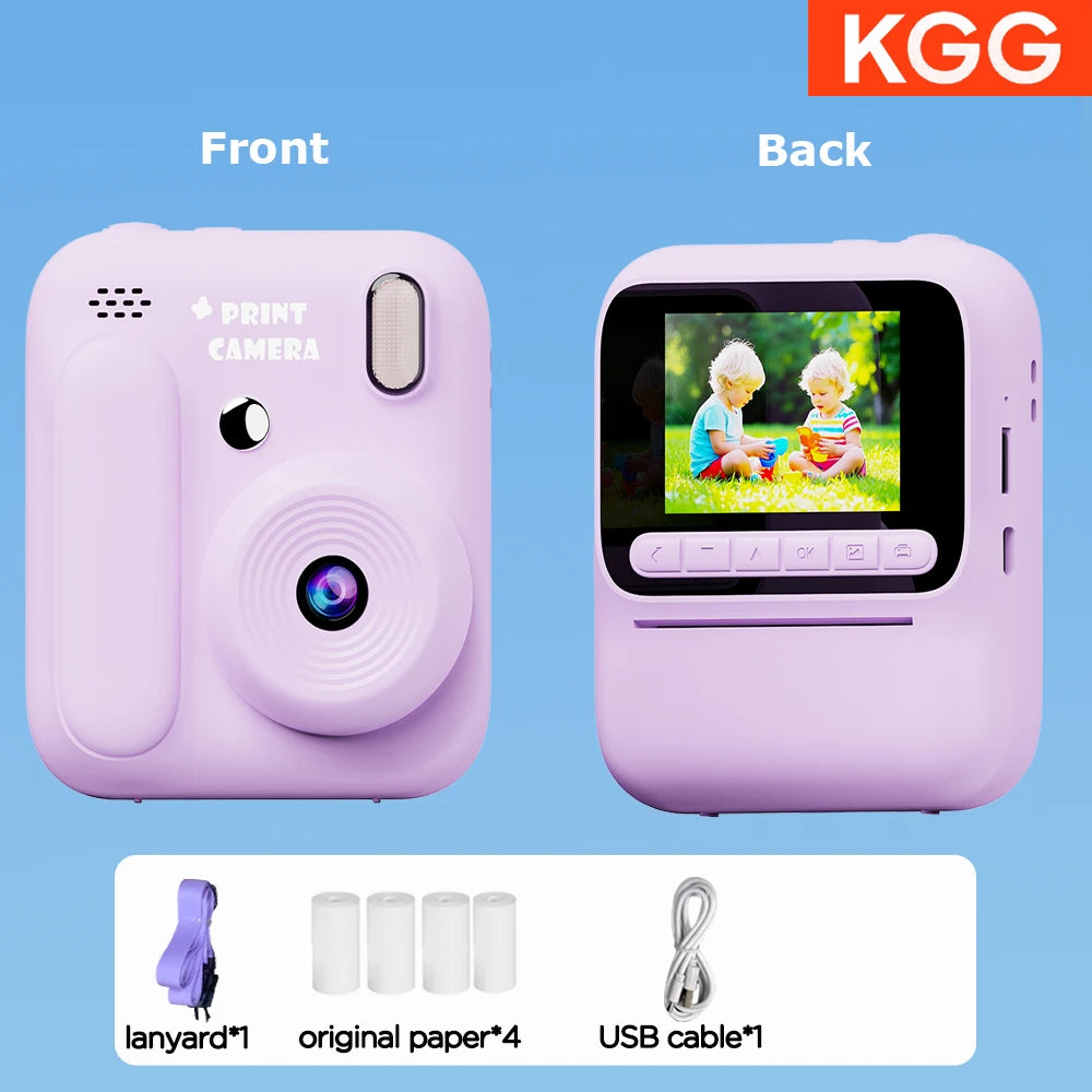 EZ Kids Instant Camera Color Printing Camera 32GB 1080P Thermal Print Toys Camera Print Photo Video Games Music Children Gift