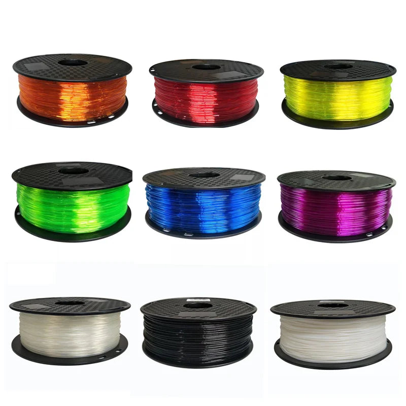 EZ Flexible Filament TPU 1.75mm 200g Translucent Filament Soft 95A TPU FDM 3D Printer Material Glow In The Dark Filament Rainbow