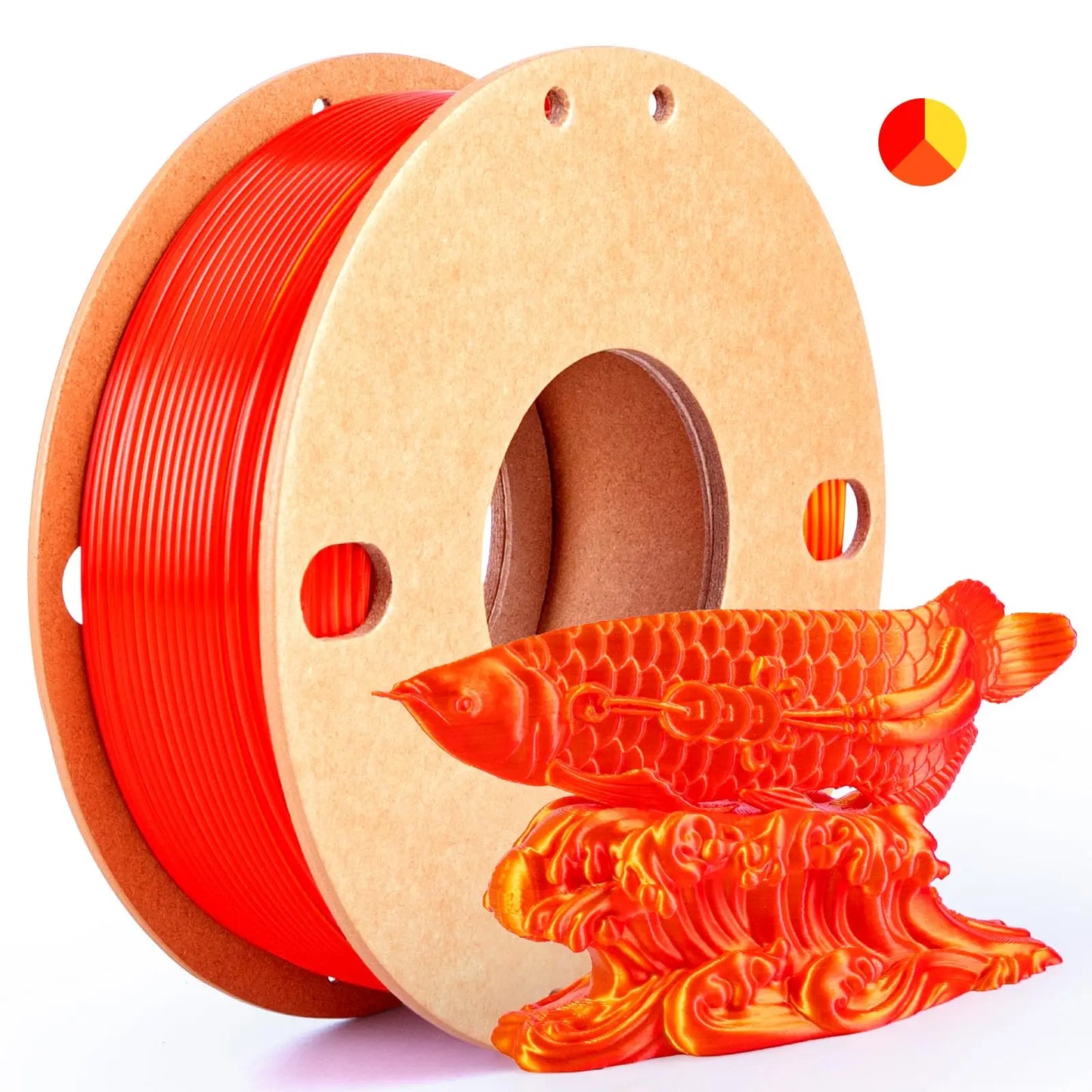 EZ Three color PLA silk filament 250g per roll net weight, suitable for FDM 3D printers, 1.75mm silk PLA 3D printing material.